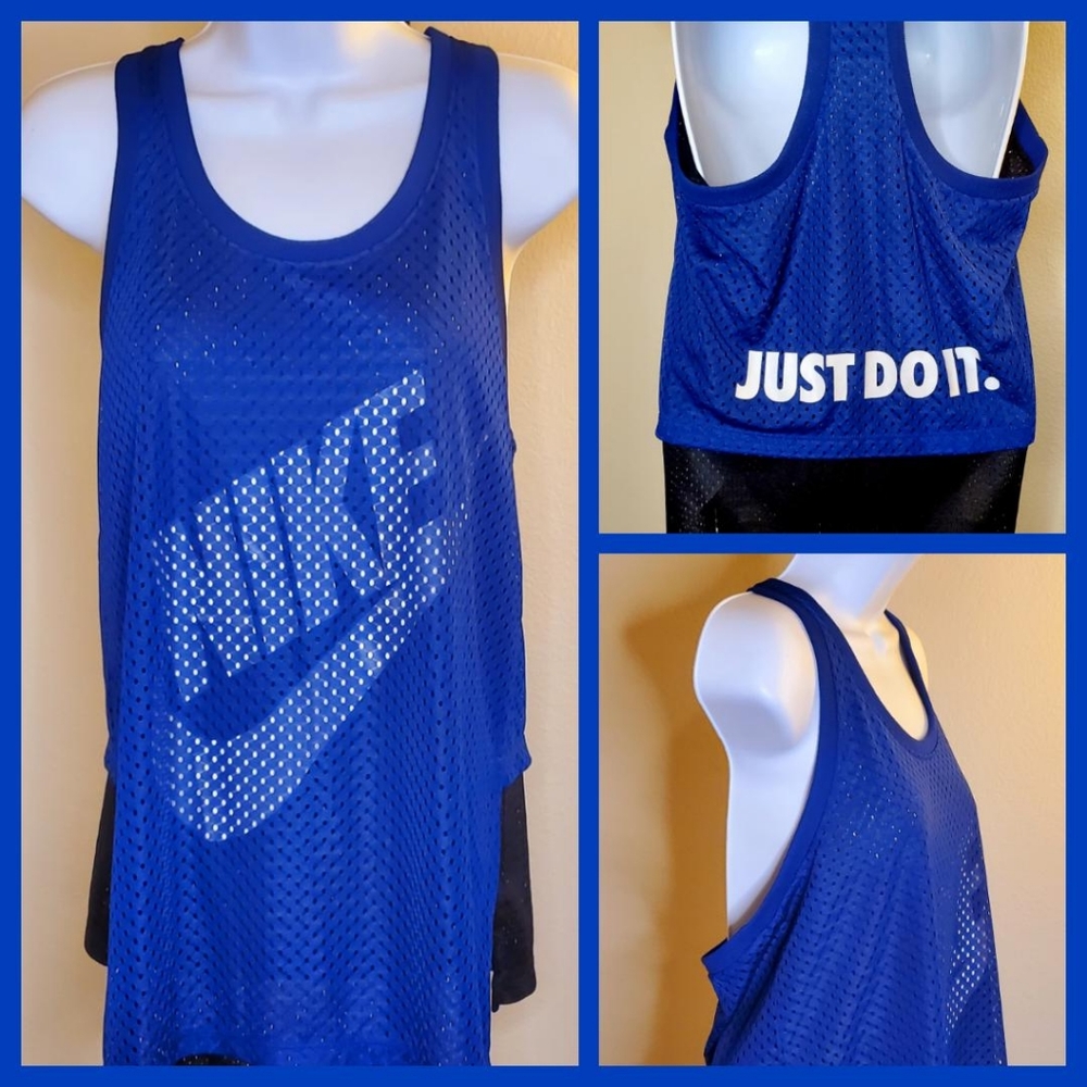🆕️Nike Swoosh Mesh Overlay Tank Top Jersey Size Medium